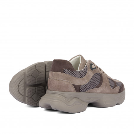 Damen-Sportschuhe 6102 Sand Velours kombiniert