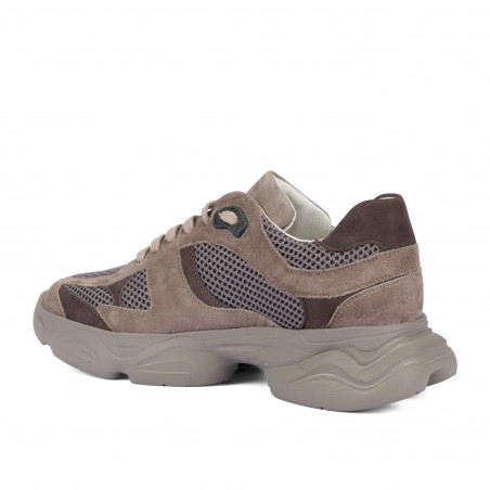 Damen-Sportschuhe 6102 Sand Velours kombiniert