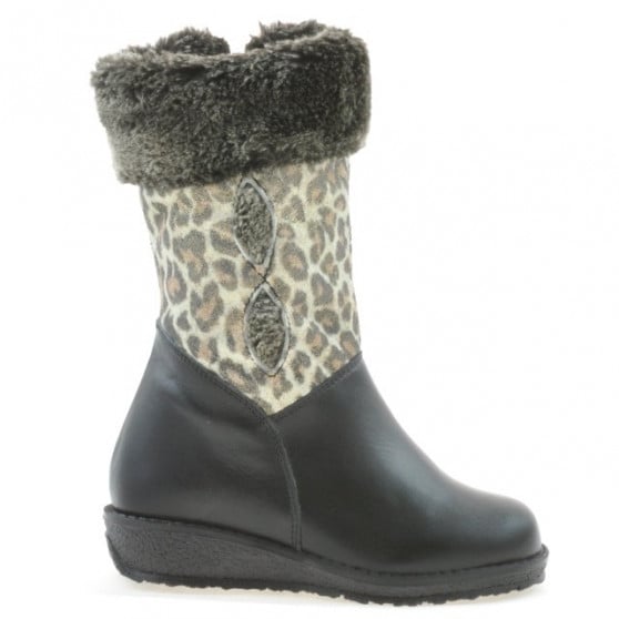 Kleine Kinderstiefel 24c schwarz+tigris Kleine Kinderstiefel 24c schwarz+tigris