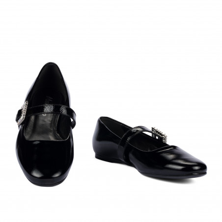 Damen-Ballerinas 1319 Lack Schwarz