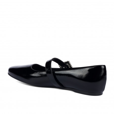 Damen-Ballerinas 1319 Lack Schwarz