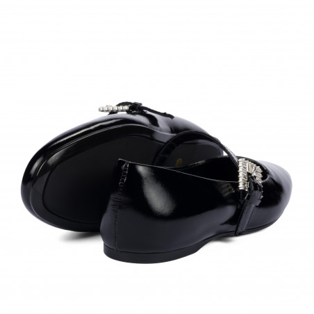 Damen-Ballerinas 1319 Lack Schwarz