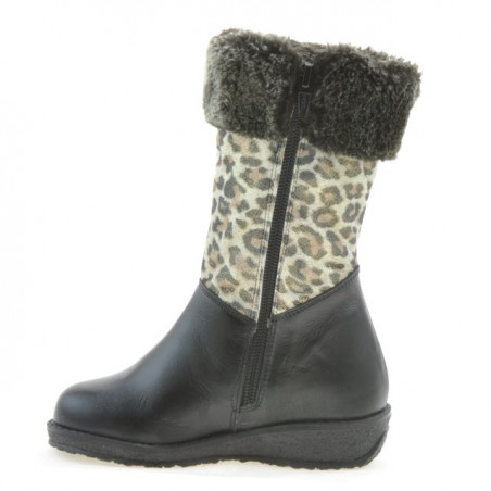 Kleine Kinderstiefel 24c schwarz+tigris