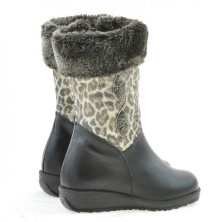 Kleine Kinderstiefel 24c schwarz+tigris