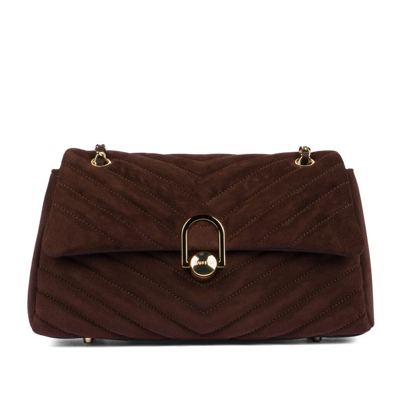 Damen Umhängetasche 052g Wildleder Kaffee