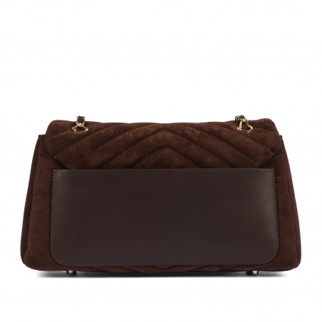Damen Umhängetasche 052g Wildleder Kaffee