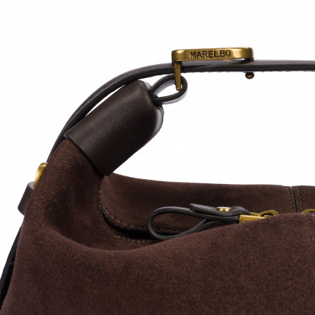 Damentasche Handtasche 037-1g Wildleder Kaffeebohnen