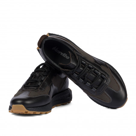 Herrensportschuhe 9005 Kaffee kombiniert