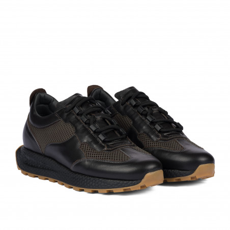 Herrensportschuhe 9005 Kaffee kombiniert