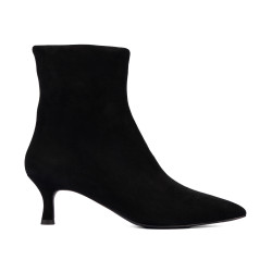 Damenstiefeletten mit Absatz 1416 schwarz Velours