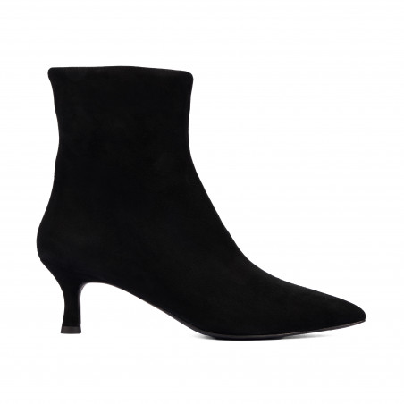 Damenstiefeletten mit Absatz 1416 schwarz Velours