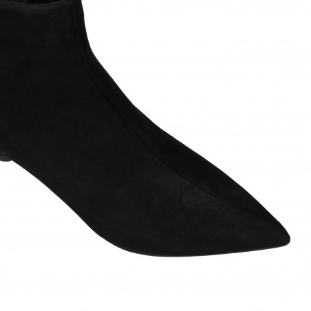Damenstiefeletten mit Absatz 1416 schwarz Velours