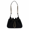 Damenschultertasche 062g schwarzes Wildleder