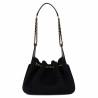 Damenschultertasche 062g schwarzes Wildleder
