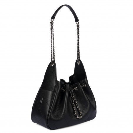 Damen-Schultertasche 062g 01 biz schwarz
