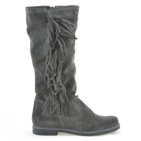 Damenstiefel 3243 Anthrazit Veloursleder