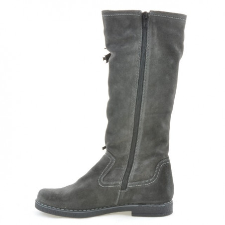 Damenstiefel 3243 Anthrazit Veloursleder