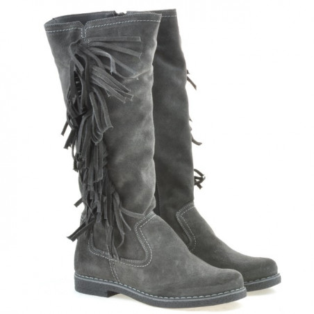 Damenstiefel 3243 Anthrazit Veloursleder