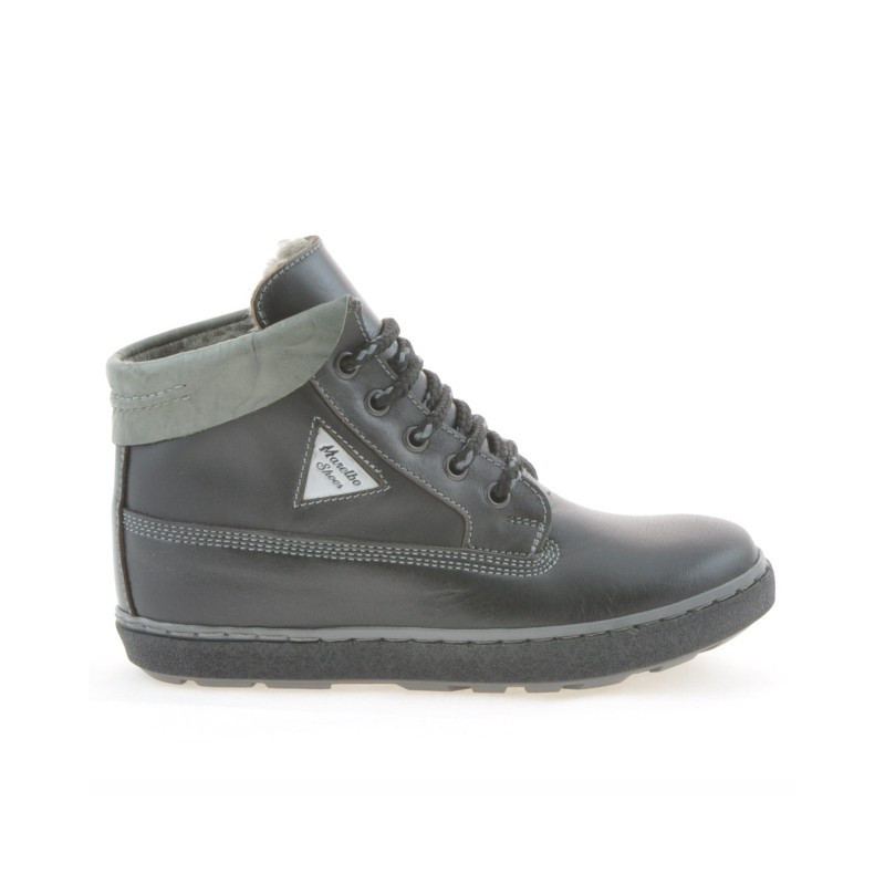 Kinderstiefel 3206 schwarz+grau