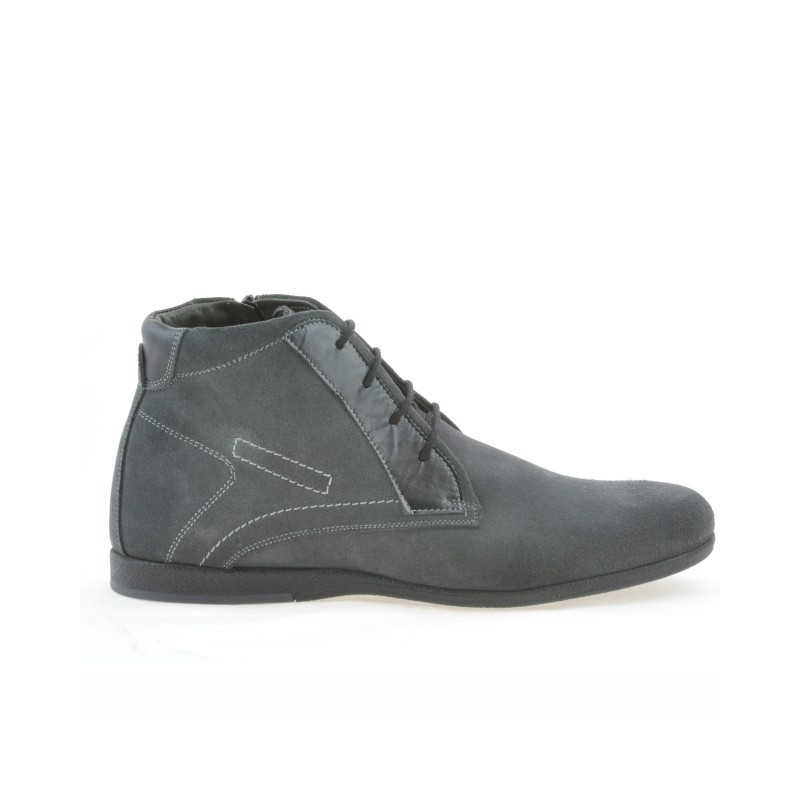 Herrenstiefel 474 grau Velours
