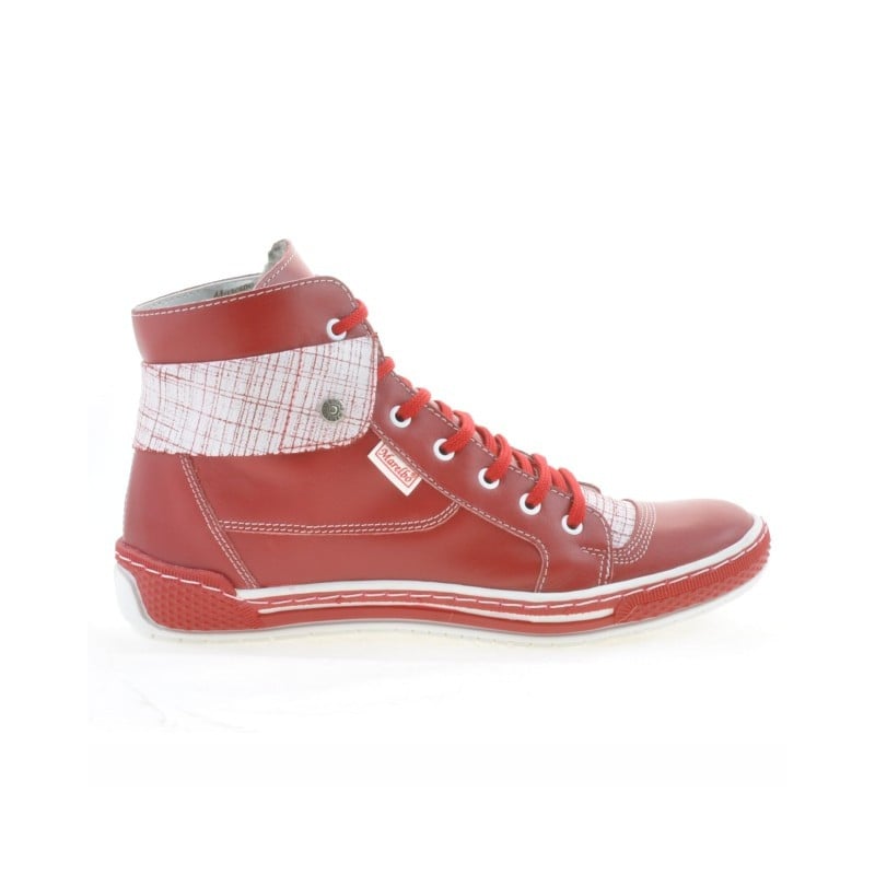 Damenstiefel 258 rot+weiß