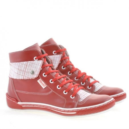 Damenstiefel 258 rot+weiß