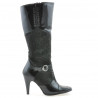 Damenstiefel 1109 Lack Schwarz+Schwarz Antilope