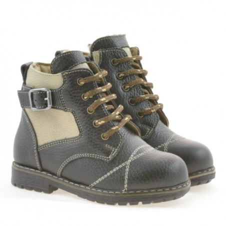 Kleinkinderstiefel 21c Kaffee kombiniert