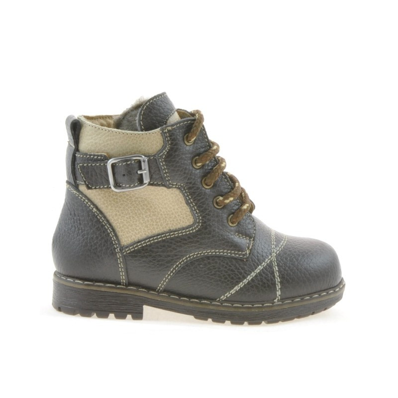 Kleinkinderstiefel 21c Kaffee kombiniert