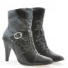 Damenstiefeletten 1102 Crepe Lack Schwarz