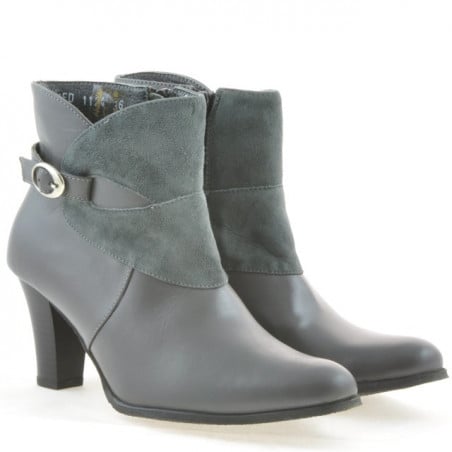 Damenstiefeletten 1124 grau kombiniert