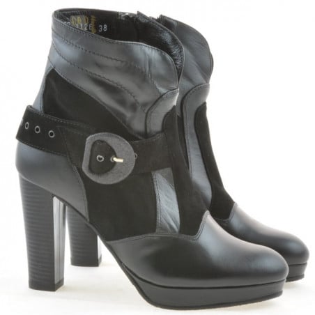 Damenstiefeletten 1126 schwarz+schwarz Antilope