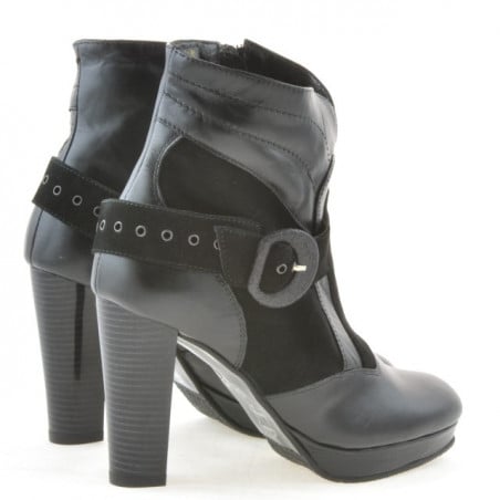 Damenstiefeletten 1126 schwarz+schwarz Antilope