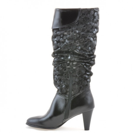 Damenstiefel 1120 Lack Schwarz + Antilope Ballon