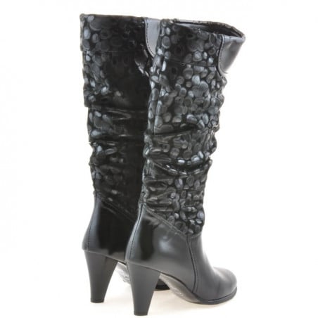 Damenstiefel 1120 Lack Schwarz + Antilope Ballon