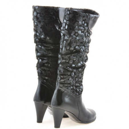 Damenstiefel 1120 Lack Schwarz + Antilope Ballon