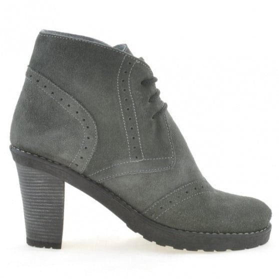 Damenstiefel 3230 grau Veloursleder