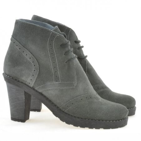 Damenstiefel 3230 grau Veloursleder