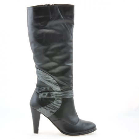 Damenstiefel 1119 schwarz+grau