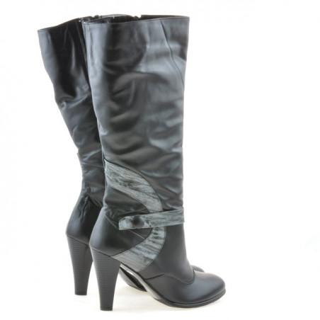 Damenstiefel 1119 schwarz+grau