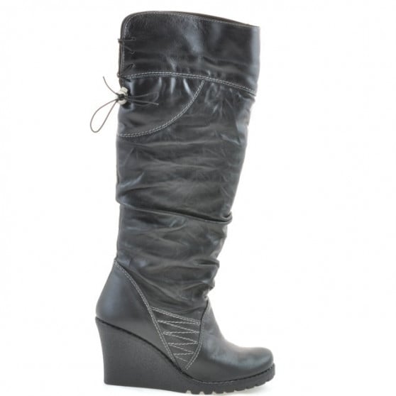 Damenstiefel 226 schwarz+schwarz Crepesohle Damenstiefel 226 schwarz+schwarz Crepesohle