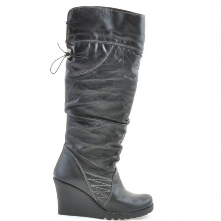 Damenstiefel 226 schwarz+schwarz Crepesohle