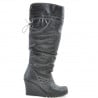 Damenstiefel 226 schwarz+schwarz Crepesohle