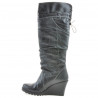 Damenstiefel 226 schwarz+schwarz Crepesohle