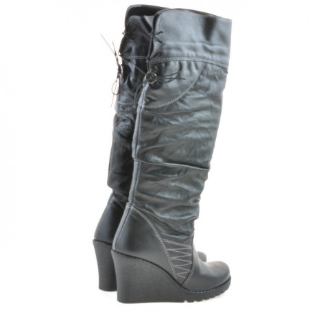 Damenstiefel 226 schwarz+schwarz Crepesohle