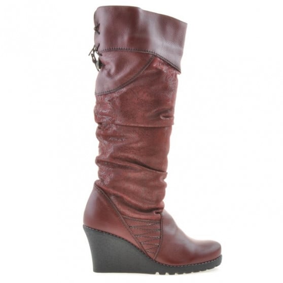 Damenstiefel 226 Bordeaux kombiniert
