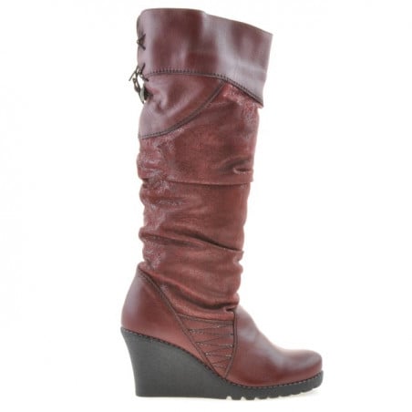 Damenstiefel 226 Bordeaux kombiniert