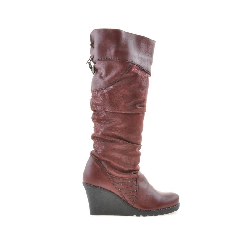 Damenstiefel 226 Bordeaux kombiniert