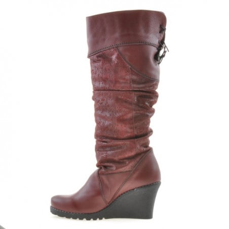 Damenstiefel 226 Bordeaux kombiniert