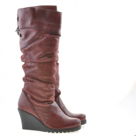 Damenstiefel 226 Bordeaux kombiniert
